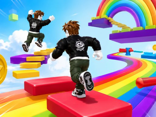 Obby Rainbow Parkour Two Player cover
