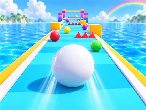 Rainbow Ball Runner 2048 gameplay