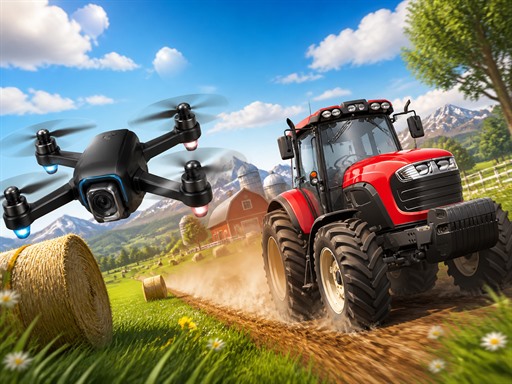 Drone vs Tractor Challenge gameplay