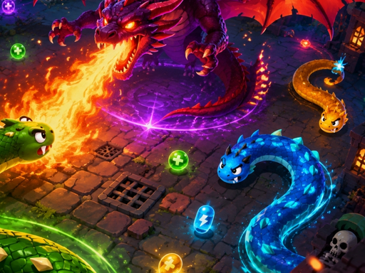 Tailoff.io: Snake Dragon Arena gameplay